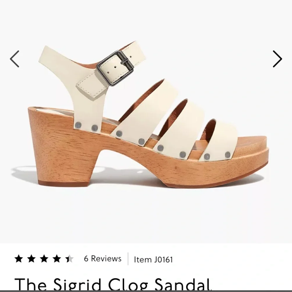 NWT Madewell The Sigrid Strappy Clog Sandal - Genuine Leather - Size 8.5